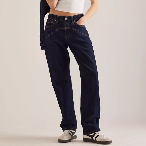 NEW LEVIS 501 90s Western Deep Breath Pants in Dark Indigo for women 825 2j7 - Picture 1 of 8